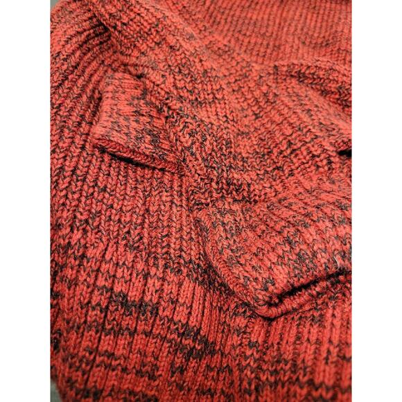 Rue21 Carbon Men’s LARGE Cowl Neck Sweater Red Black Fluffy Pullover Warm‎ - Picture 8 of 10